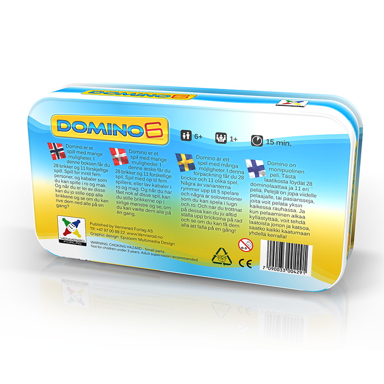 Domino 6 boks bakside