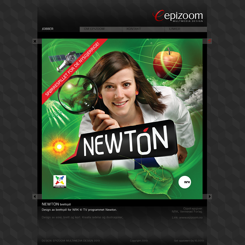 Tidlig versjon av nye Epizoom websider.