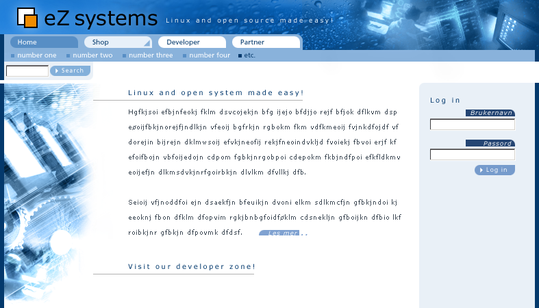 eZ systems websider.