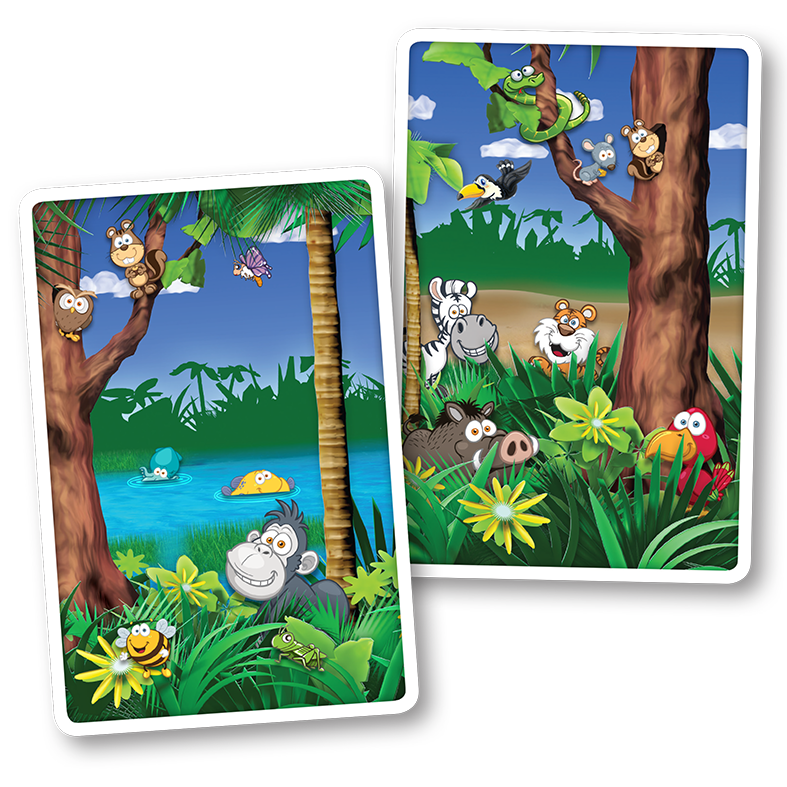 Falkeblikk kort, hvilket dyr finnes på begge kortene?
