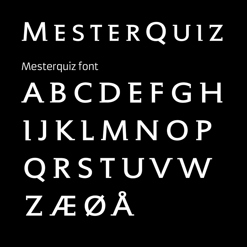 Mesterquiz logo font.