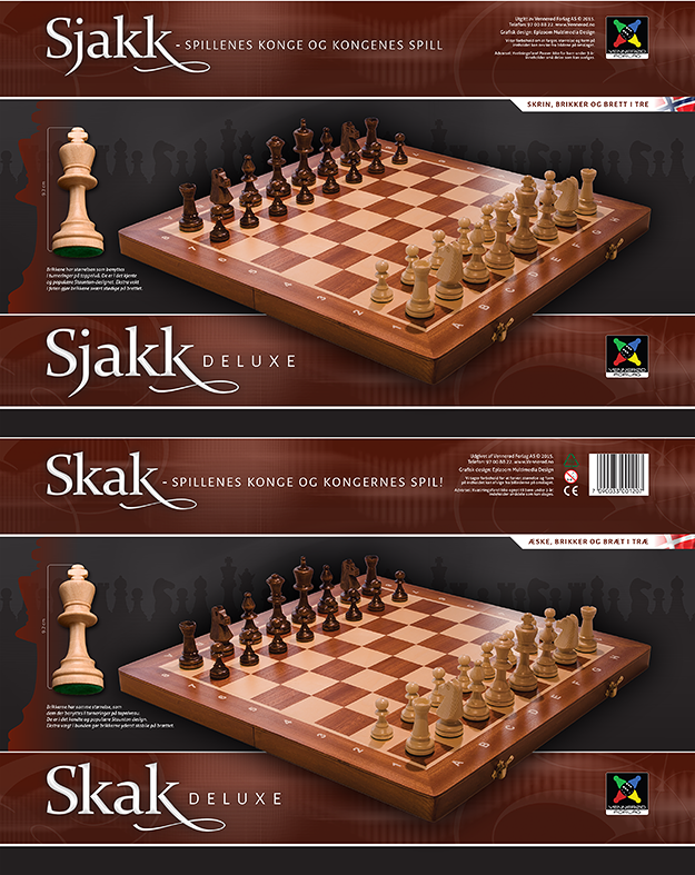 Sjakk Deluxe cover design.